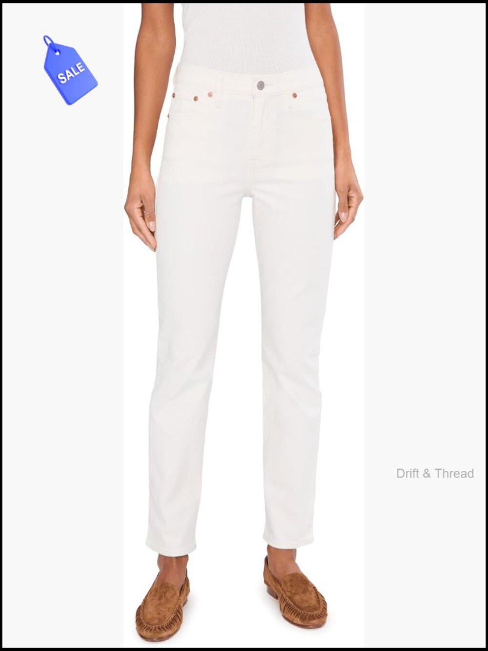 High Rise Slim Leg Jeans with Stretch for Women